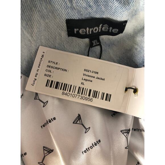 Retrofete Vivienne Jacket Jean Light Wash NWT XL - Picture 8 of 10